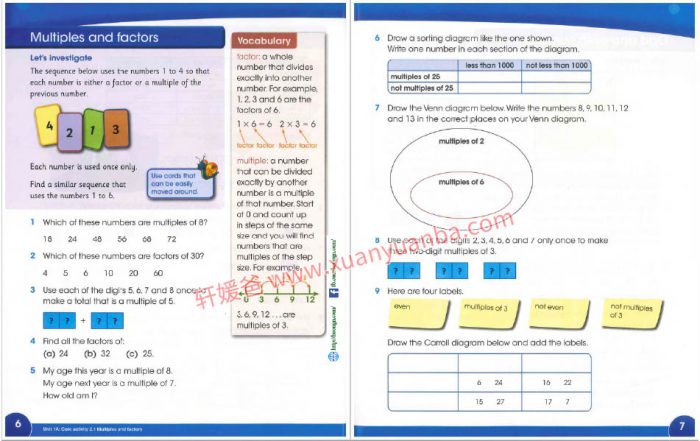《Cambridge Primary Mathematics learner’s book G1-G6》剑桥小学数学 百度云网盘下载