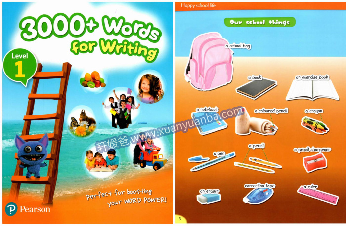 《 Pearson 3000+ wrods for writing 》剑桥少儿写作技能备考书全6册小学英语写作3000词原生PDF 百度云网盘下载