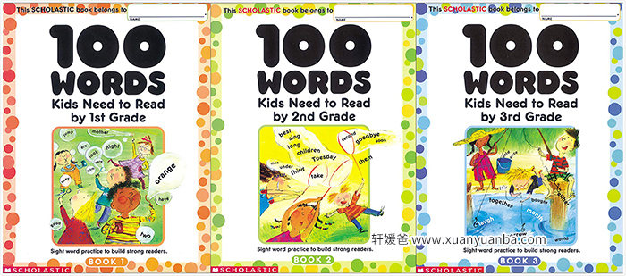 《100 Words Kids Need to Read》1-3册 高频词专项练习册 英语阅读100个必备单词 百度云网盘下载