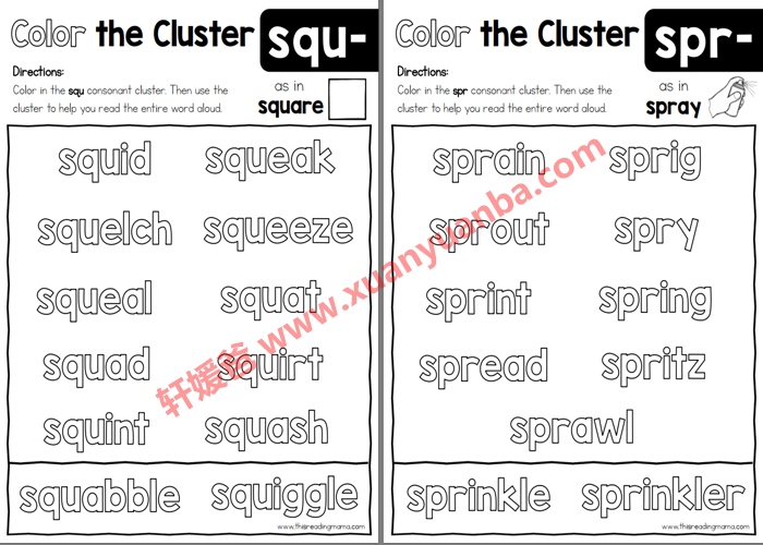 【英语】《Color the Chunk》字母涂色游戏练习册 20套 高清PDF 百度云网盘下载