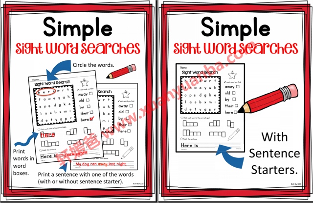《四套Word Search高频词CVC作业纸》陪孩子玩转自然拼读 百度云网盘下载