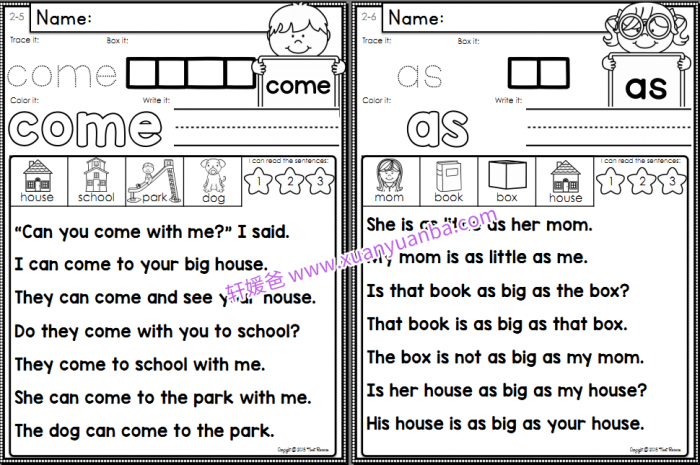 【英语】《Sight Words Worksheets》高频词练习题 英文练习册PDF 百度云网盘下载