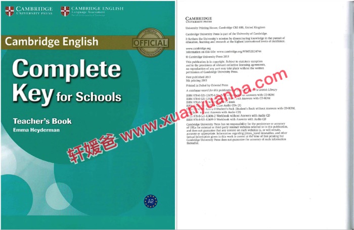 剑桥官方KET备考教材《Complete Key for Schools》原版SB+WB+TB 百度云网盘下载