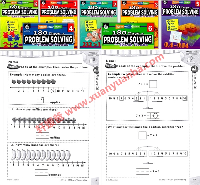 《180Days of 系列全套练习册》阅读语法写作数学高频词35册 英文高清原版PDF 百度云网盘下载