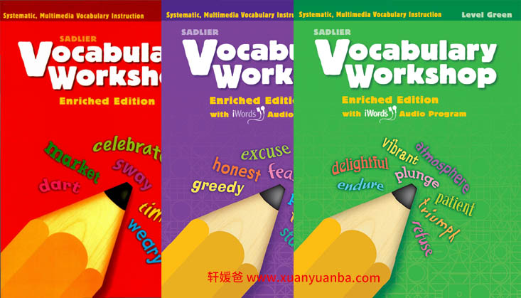 《Vocabulary Workshop G1-5+A-H全13册》PDF+MP3音频 百度云网盘下载