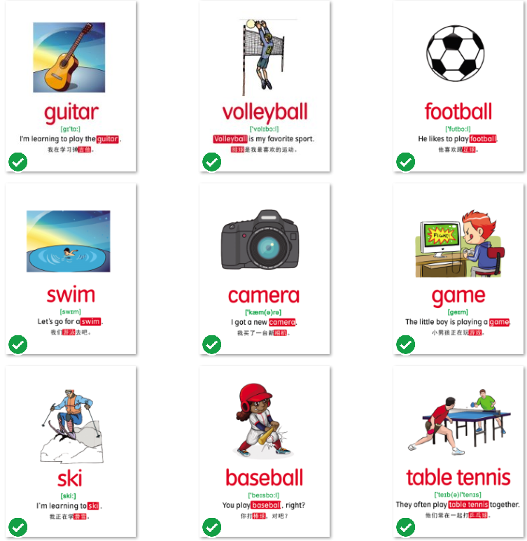 【英语】10大主题分类英语单词卡片 795张 JPG格式 百度云网盘下载