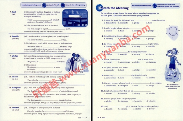 《Vocabulary Workshop G1-5+A-H全13册》PDF+MP3音频 百度云网盘下载