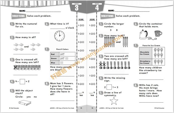 《180Days of 系列全套练习册》阅读语法写作数学高频词35册 英文高清原版PDF 百度云网盘下载