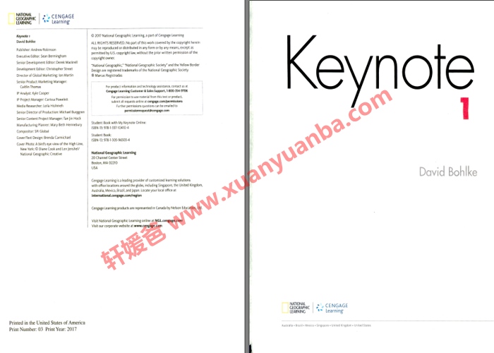 《国家地理Keynote1-6 》全套高清版 培养听说读写四项综合技能 MP3+MP4+PDF+白板 百度网盘下载