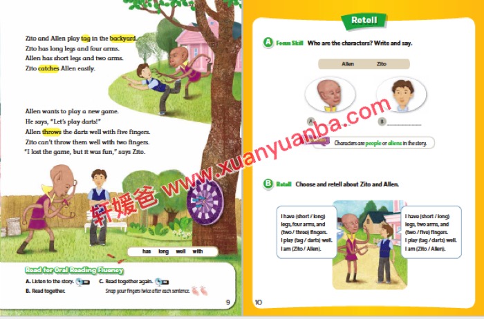 《Read and retell系列1-3册》教材+练习册(附答案)+音频 PDF 百度云网盘下载