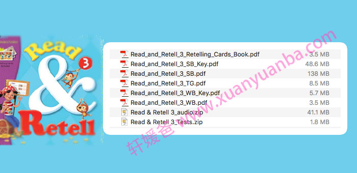 《Read and retell系列1-3册》教材+练习册(附答案)+音频 PDF 百度云网盘下载
