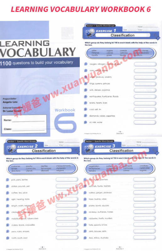 《SAP Learning Vocabulary L1-L6》新加坡词汇原版英文教材 PDF 百度网盘下载