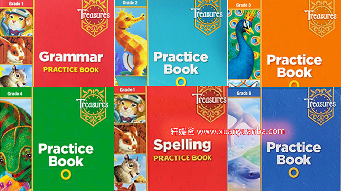 《Treasures Practice Book O加州小学练习册》G1-G6 百度云网盘下载