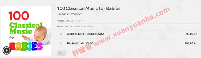 《Classical Music for Babies》100首婴儿必备古典音乐 MP3 百度云网盘下载