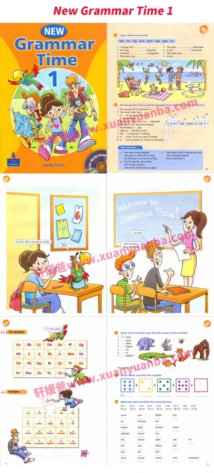 《新版朗文New Grammar Time全1-5级》6-12岁小学英语语法PDF 百度云网盘下载