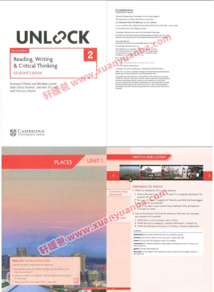 《Unlock Basic-L5》剑桥顶级英文原版教材 2nd Edition 学生书+音频+视频 PDF MP3百度云网盘下载