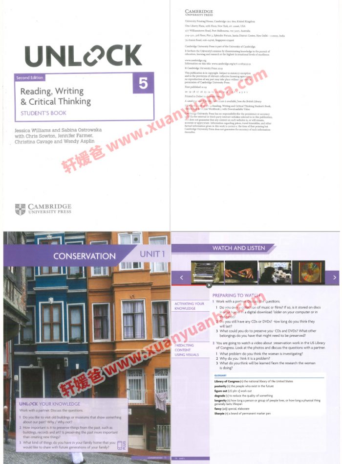 《Unlock Basic-L5》剑桥顶级英文原版教材 2nd Edition 学生书+音频+视频 PDF MP3百度云网盘下载