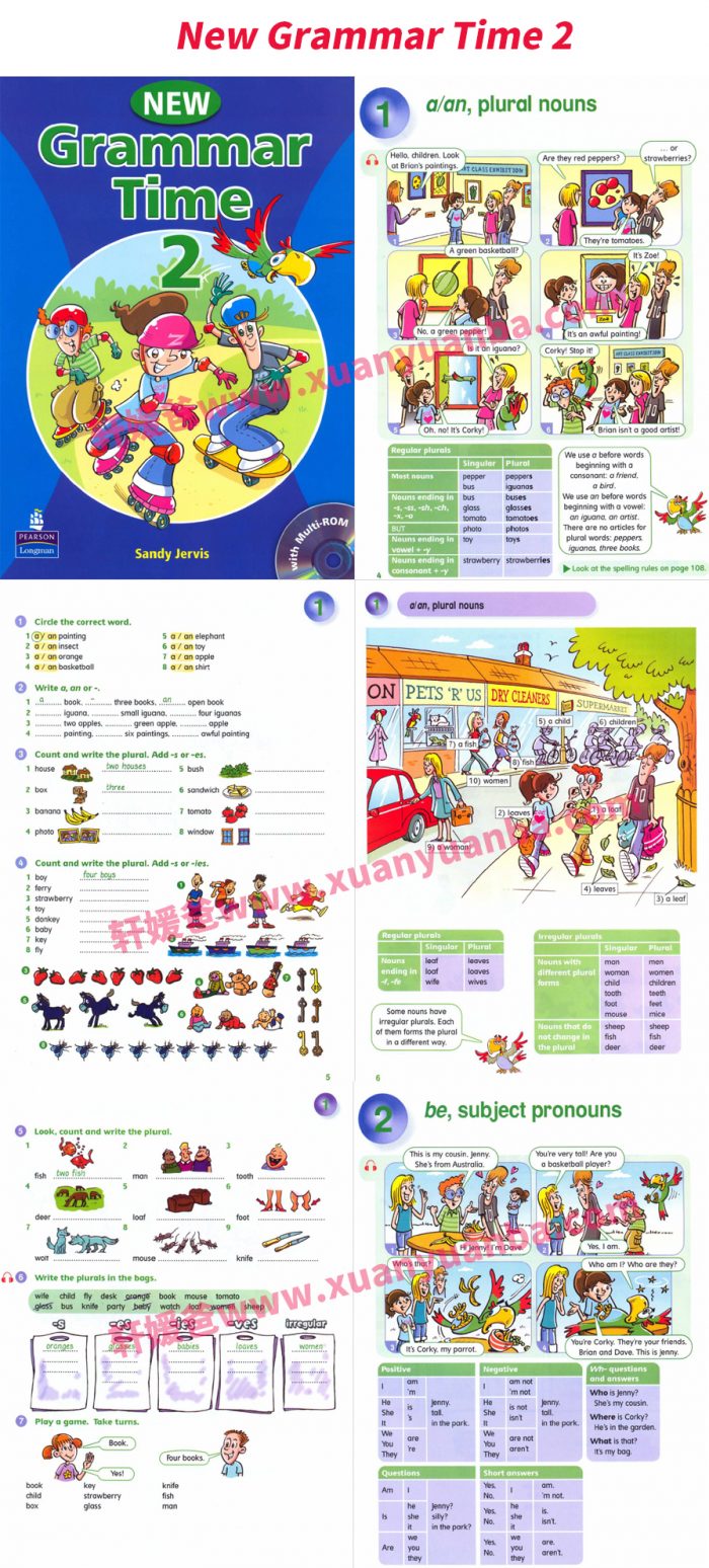 《新版朗文New Grammar Time全1-5级》6-12岁小学英语语法PDF 百度云网盘下载