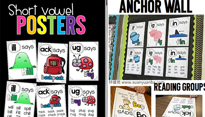 《TPT英语启蒙自然拼读学习卡6册》400页原生高清学习卡片海报教学素材百度网盘下载