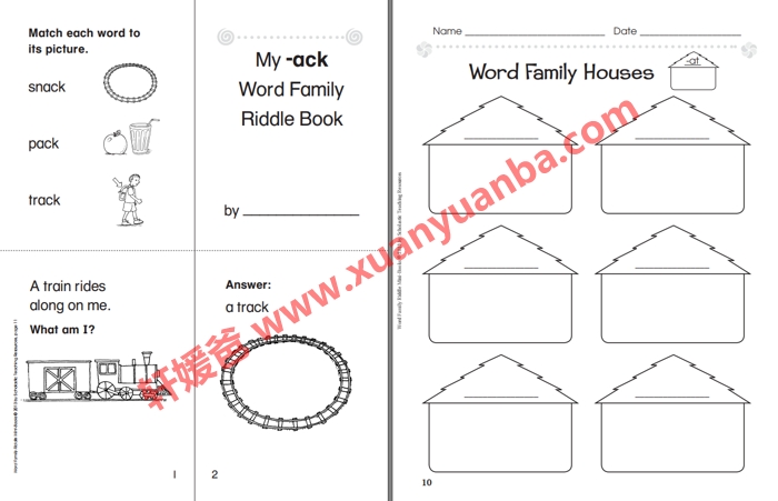 《Word Family Riddle Mini-Books》学乐单词迷你书 81P 高清可打印 百度云网盘下载
