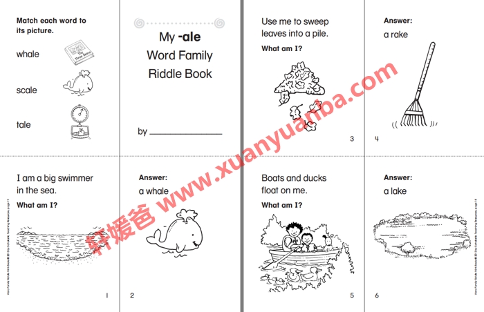 《Word Family Riddle Mini-Books》学乐单词迷你书 81P 高清可打印 百度云网盘下载