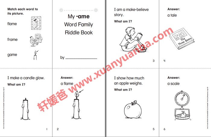 《Word Family Riddle Mini-Books》学乐单词迷你书 81P 高清可打印 百度云网盘下载