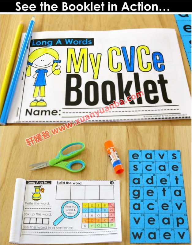 《My CVCe Booklet》最新TPT自然拼读英语启蒙4套练习册 PDF 百度云网盘下载