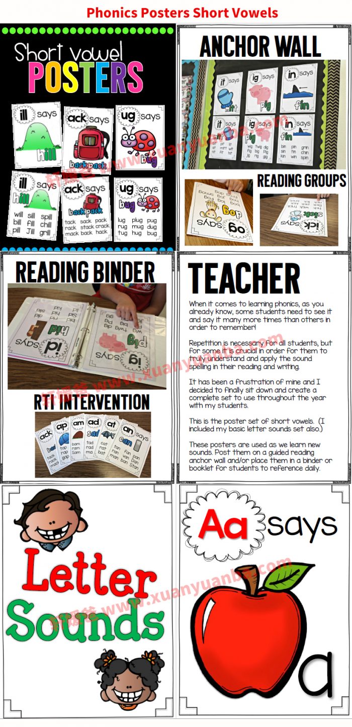 《TPT英语启蒙自然拼读学习卡6册》400页原生高清学习卡片海报教学素材百度网盘下载