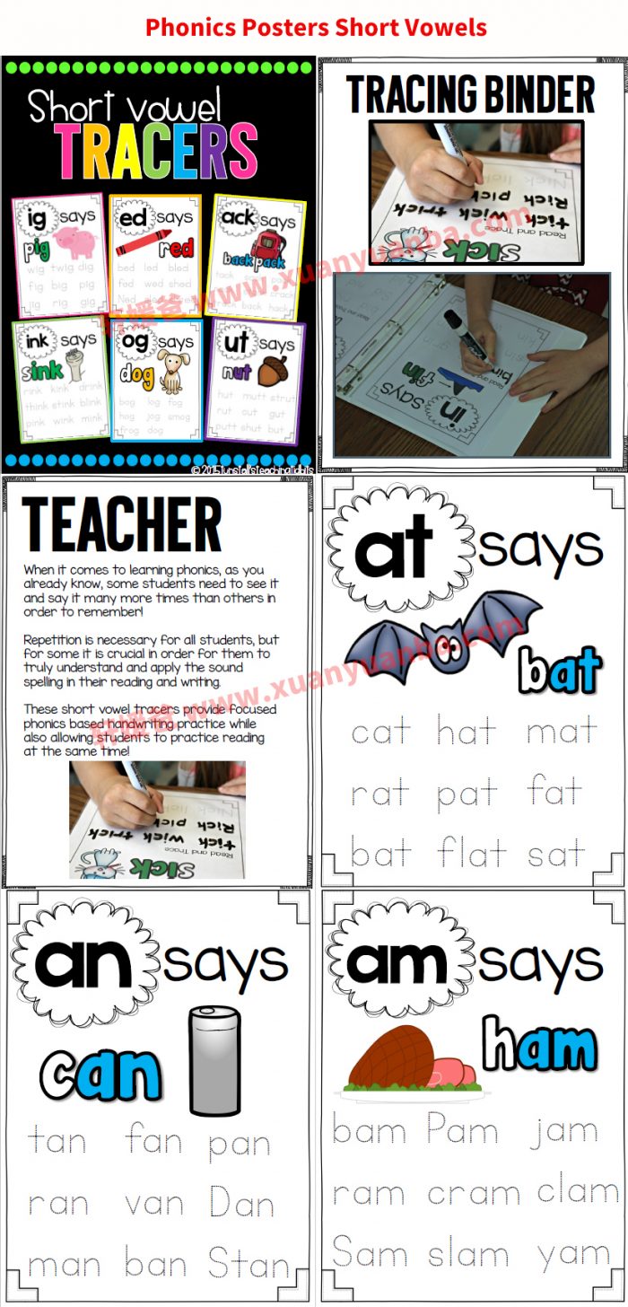 《TPT英语启蒙自然拼读学习卡6册》400页原生高清学习卡片海报教学素材百度网盘下载