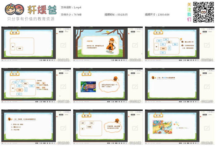 《用思维导图做看图写话》提高孩子写作文技巧 20节MP4课程 百度云网盘下载