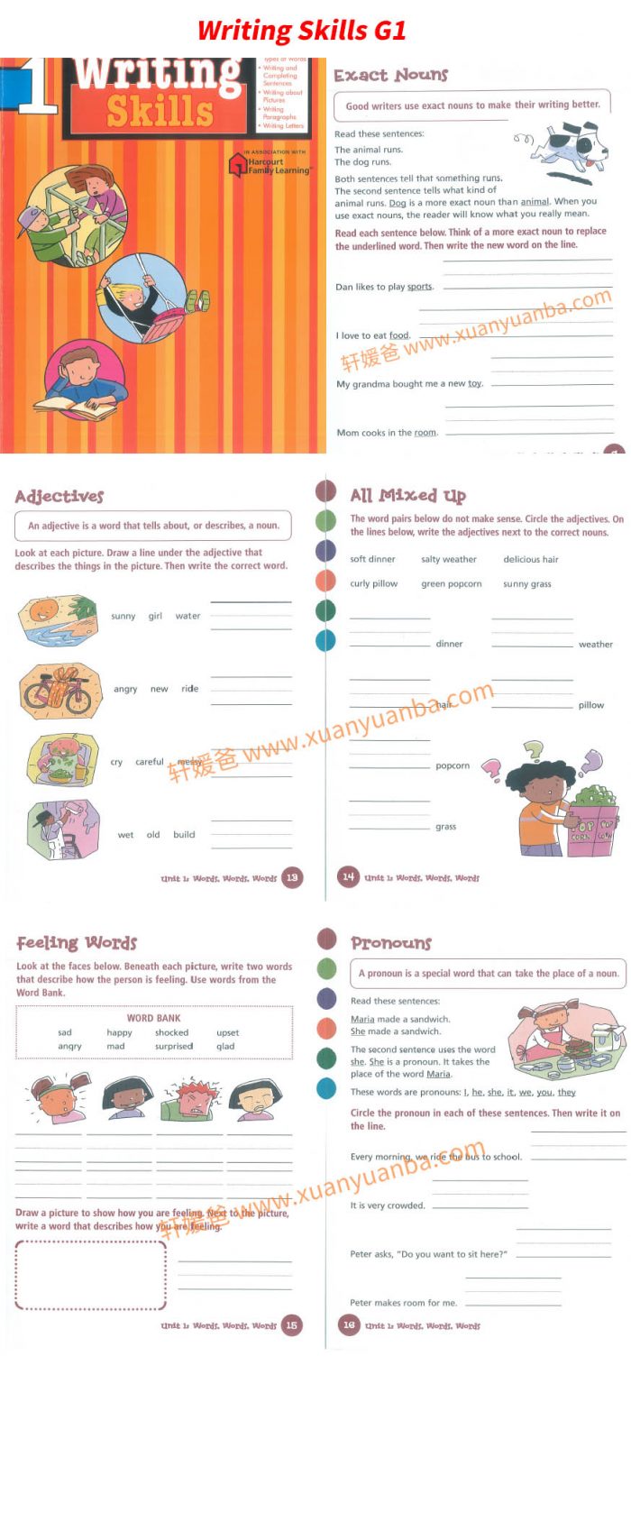 《Harcourt Family Learning》美国小学常用英文练习册提高阅读理解与写作能力 PDF 百度云网盘下载