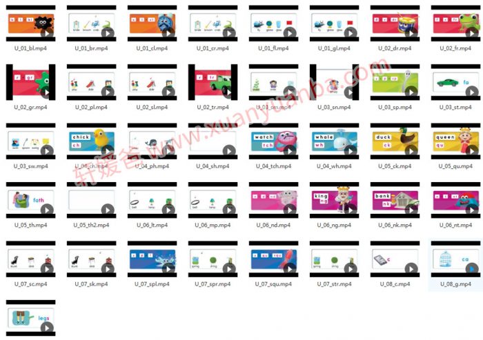 《172集超赞自然拼读发音学习视频》5个级别囊括自然拼读所有的发音规则 MP4视频 百度云网盘下载