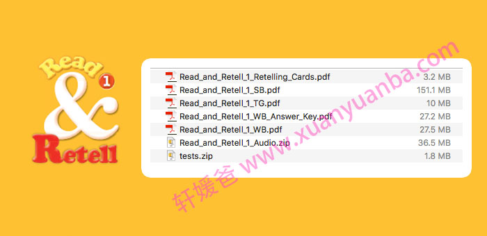 《Read and retell系列1-3册》教材+练习册(附答案)+音频 PDF 百度云网盘下载