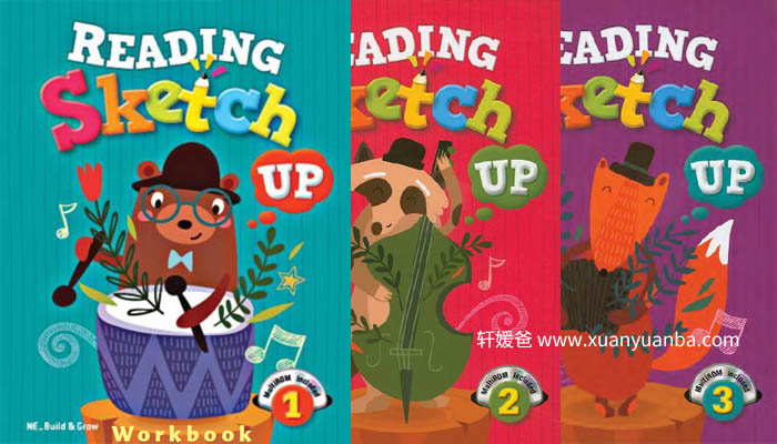 《Reading Sketch Up 1-2-3》适合幼儿园小学英文练习册音频PDF 百度云网盘下载