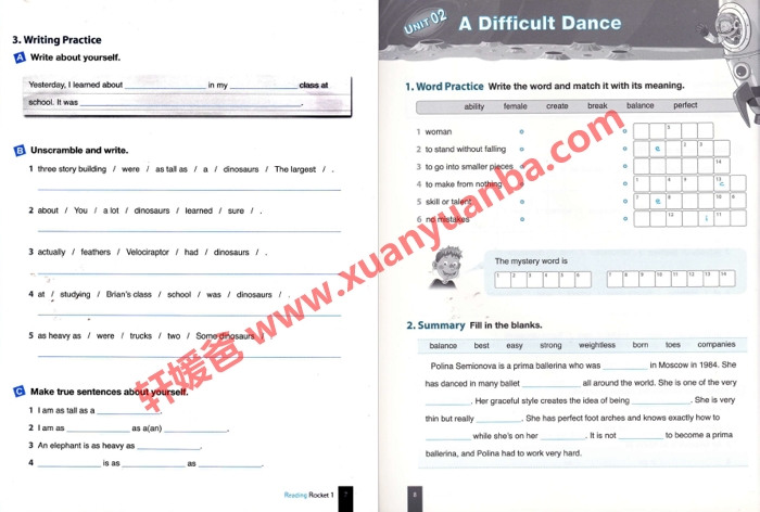 《Reading rocket系列英语教材》提升阅读力MP3英文练习册PDF 百度云网盘下载