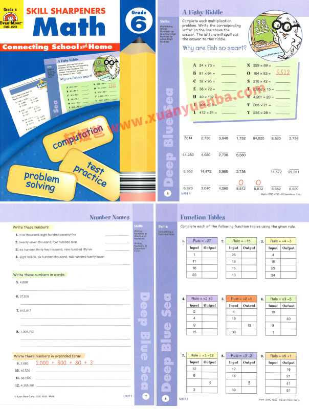 《Skill Sharpeners Spell & Math全8册》美国“教辅书”经典数学练习册PDF 百度云网盘下载