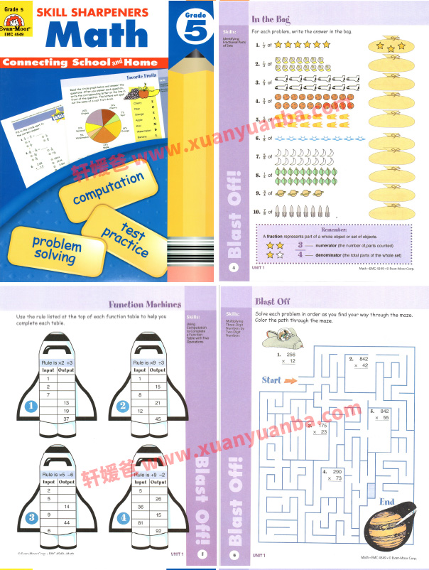 《Skill Sharpeners Spell & Math全8册》美国“教辅书”经典数学练习册PDF 百度云网盘下载