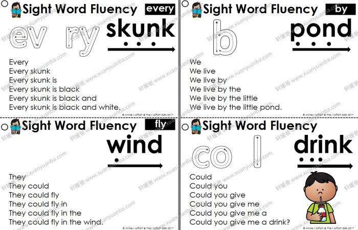 《Sight word fluency sentence》价值24美元的金字塔句子练习册 PDF百度云网盘下载