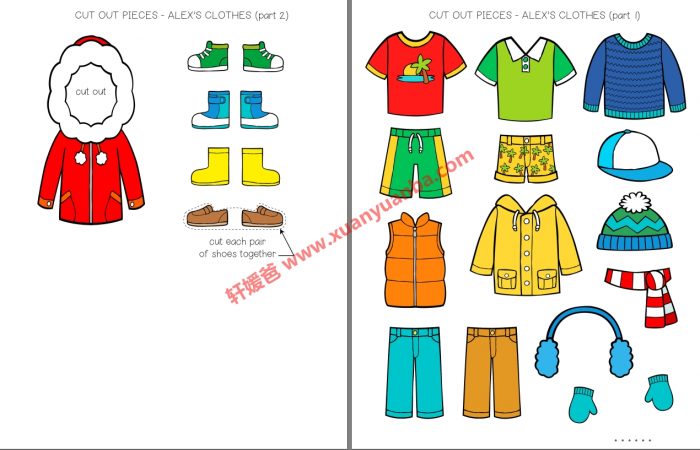 《Cloth 天气主题》换装游戏纸 适合做安静书素材PDF 百度网盘下载