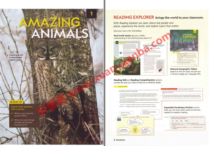 《Reading Explorer第三版最新》阅读理解 教师书+学生书+答案+视频+音频+词汇表 百度网盘下载