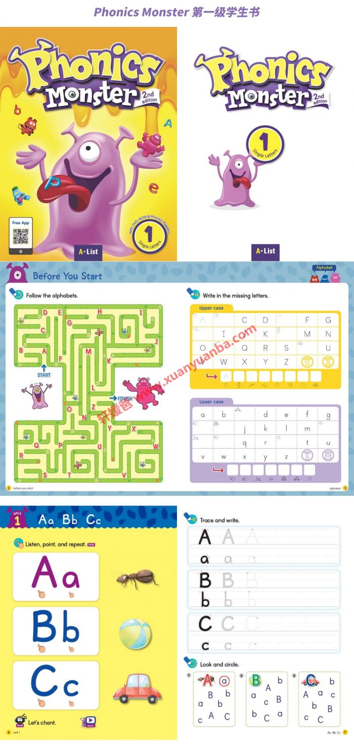 《Phonics Monster系列》 韩国自然拼读教材英语学习教材 百度云网盘下载
