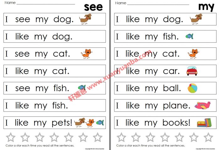 《Very First Sight Word 高频词汇常见句子》248页作业纸 帮助孩子提高英语阅读能力 PDF百度云网盘下载