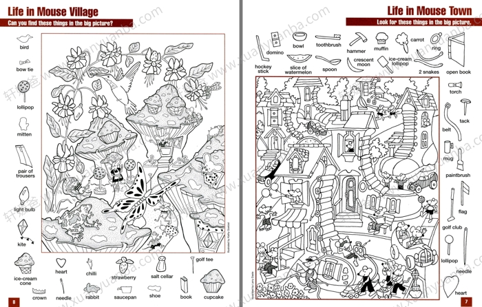 《Hidden pictures1-2》游戏书2册 锻炼孩子的专注力 PDF格式百度云网盘下载