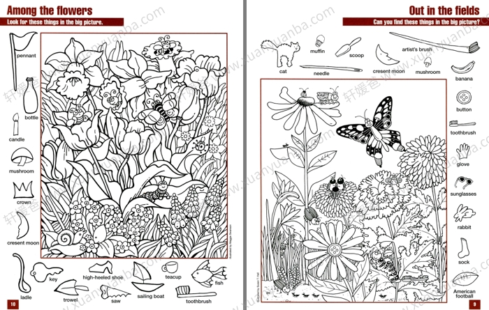《Hidden pictures1-2》游戏书2册 锻炼孩子的专注力 PDF格式百度云网盘下载