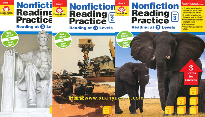 《Nonfiction Reading Practice G1-G6 练习册》加州非虚构阅读理解强化分级训练PDF 百度云网盘下载