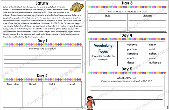 《Daily Comprehension Notebook》TPT四册阅读理解练习册PDF 百度云网盘下载