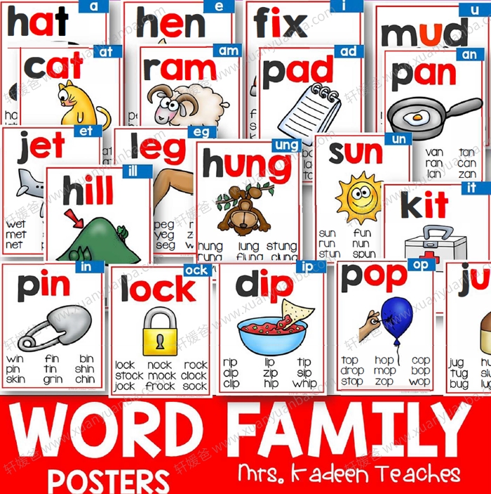 《Phonics Poster》自然拼读闪卡110+发音规则 PDF百度云网盘下载