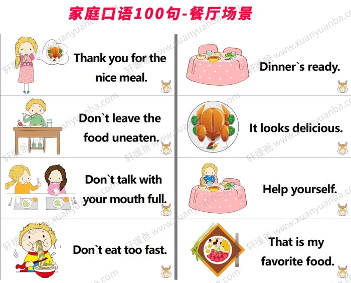 《Home English Card》家庭场景英语启蒙口语卡片100张 PDF 百度云网盘下载