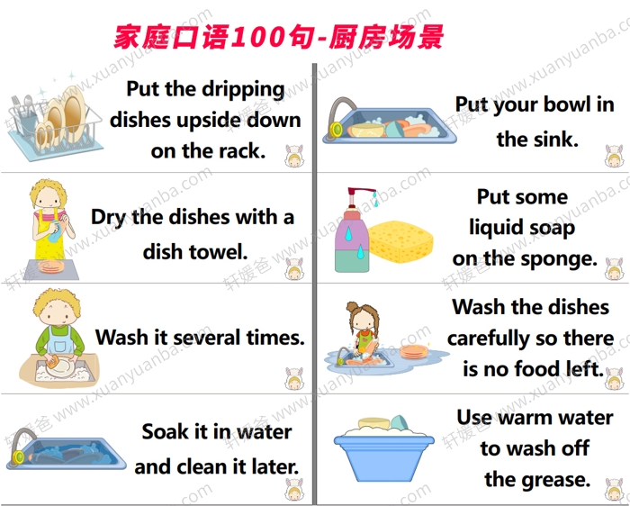 《Home English Card》家庭场景英语启蒙口语卡片100张 PDF 百度云网盘下载