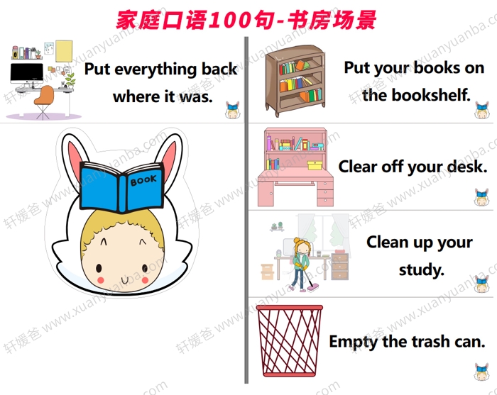 《Home English Card》家庭场景英语启蒙口语卡片100张 PDF 百度云网盘下载